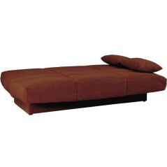 Banquette clic-clac - 3 places - Avec coussins - Tissu Terracotta -190
