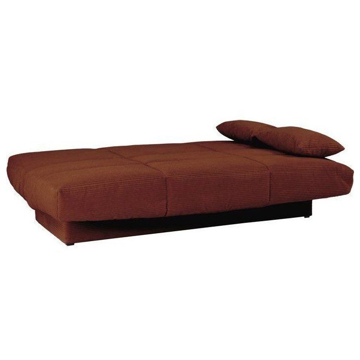Banquette clic-clac - 3 places - Avec coussins - Tissu Terracotta -190 x 90 x 92 cm - CLEM Banquette clic-clac - 3 places - Avec coussins - Tissu Terracotta -190 x 90 x 92 cm - CLEM
