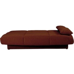 Banquette clic-clac - 3 places - Avec coussins - Tissu Terracotta -190