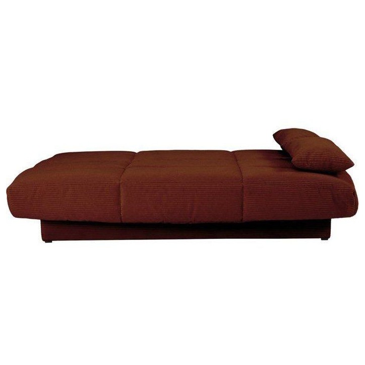 Banquette clic-clac - 3 places - Avec coussins - Tissu Terracotta -190 x 90 x 92 cm - CLEM Banquette clic-clac - 3 places - Avec coussins - Tissu Terracotta -190 x 90 x 92 cm - CLEM