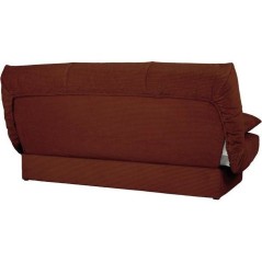 Banquette clic-clac - 3 places - Avec coussins - Tissu Terracotta -190