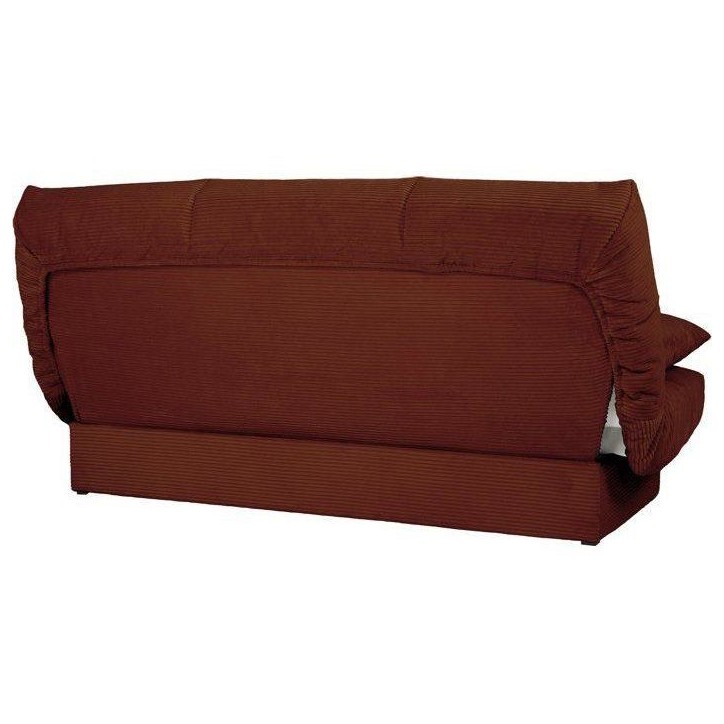 Banquette clic-clac - 3 places - Avec coussins - Tissu Terracotta -190 x 90 x 92 cm - CLEM Banquette clic-clac - 3 places - Avec coussins - Tissu Terracotta -190 x 90 x 92 cm - CLEM