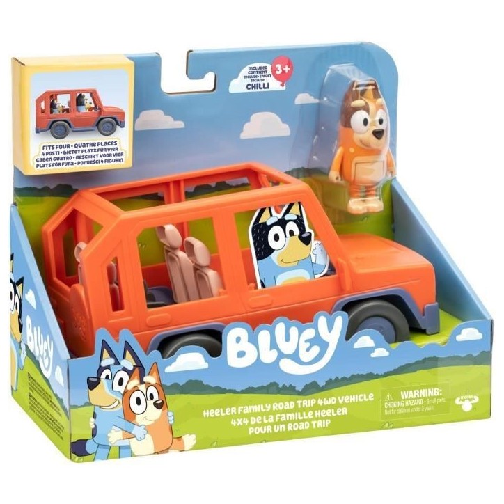 Voiture de Bluey - BLUEY - Véhicule familial avec figurine Chilli et accessoires Voiture de Bluey - BLUEY - Véhicule familial avec figurine Chilli et accessoires