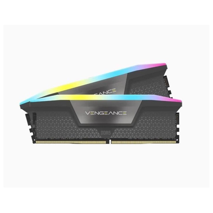 Mémoire RAM - CORSAIR - Vengeance RGB DDR5 - 32GB 2x16GB DIMM - 6000 MHz - 1,40V - Gris (CMH32GX5M2B6000Z30K)