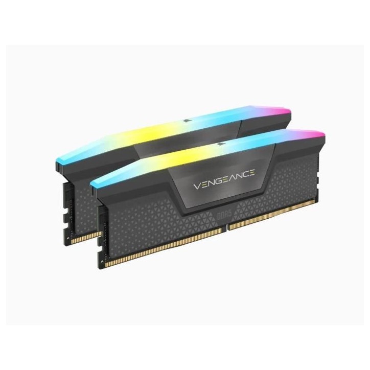 Mémoire RAM - CORSAIR - Vengeance RGB DDR5 - 32GB 2x16GB DIMM - 6000 MHz - 1,40V - Gris (CMH32GX5M2B6000Z30K)