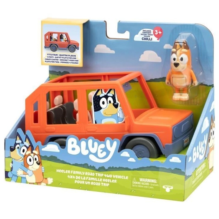 Voiture de Bluey - BLUEY - Véhicule familial avec figurine Chilli et accessoires Voiture de Bluey - BLUEY - Véhicule familial avec figurine Chilli et accessoires