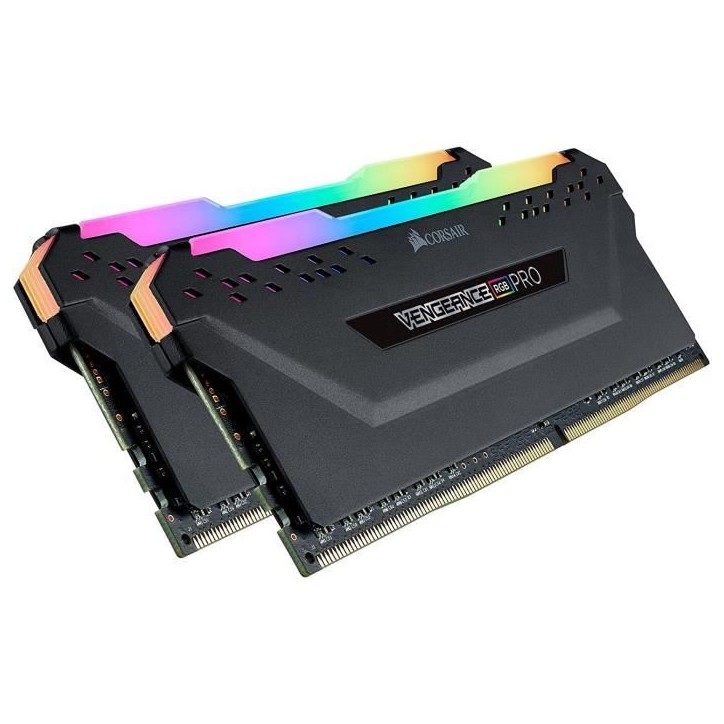 Mémoire RAM - CORSAIR - Vengeance RGB Pro DDR4 - 32GB 2x16GB DIMM - 3200 MHz - 1.35V - Noir (CMW32GX4M2E3200C)