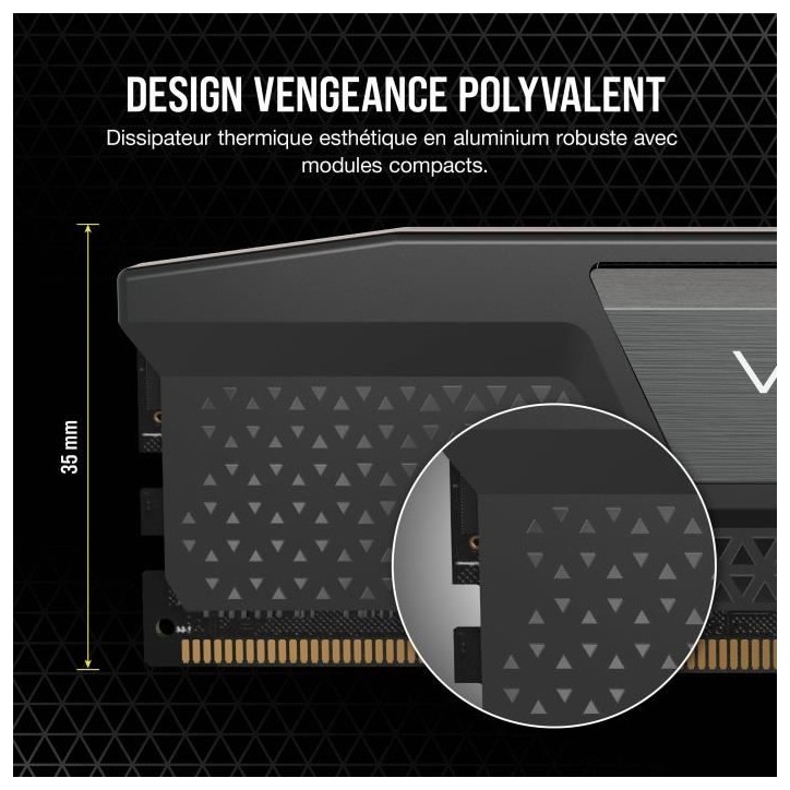 CORSAIR Vengeance 32GB 2x16GB - DDR5 4800MHz - CAS40 - Black (CMK32GX5M2A4800C40) CORSAIR Vengeance 32GB 2x16GB - DDR5 4800MHz - CAS40 - Black (CMK32GX5M2A4800C40)