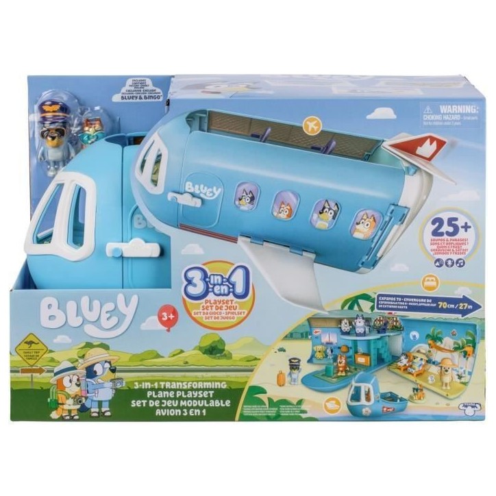 Avion de Bluey - BLUEY - Set de jeu transformable avec figurines et accessoires