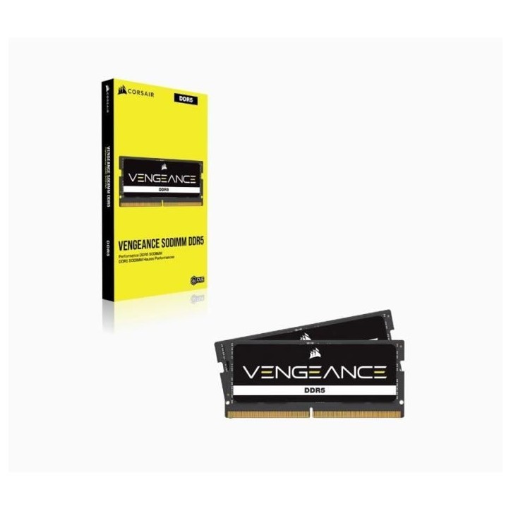 Mémoire RAM - CORSAIR - Vengeance DDR5 - 32 Go - 4800 MHz - SO-DIMM - 1,1V - Noir Mémoire RAM - CORSAIR - Vengeance DDR5 - 32 Go - 4800 MHz - SO-DIMM - 1,1V - Noir