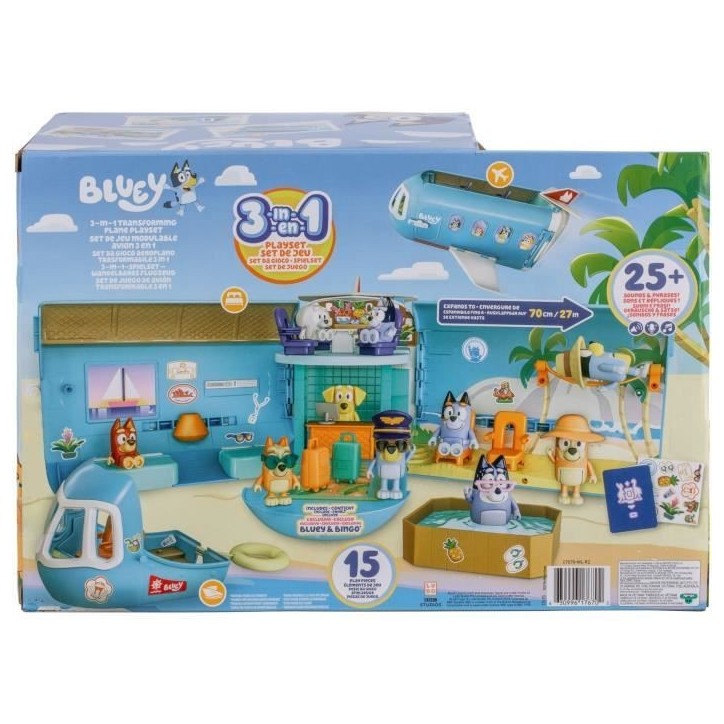 Avion de Bluey - BLUEY - Set de jeu transformable avec figurines et accessoires