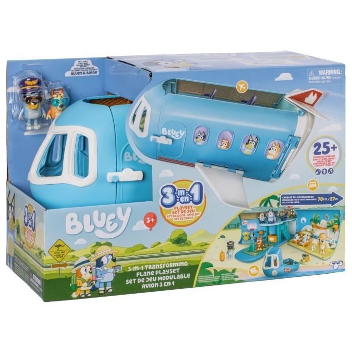 Avion de Bluey - BLUEY - Set de jeu transformable avec figurines et accessoires