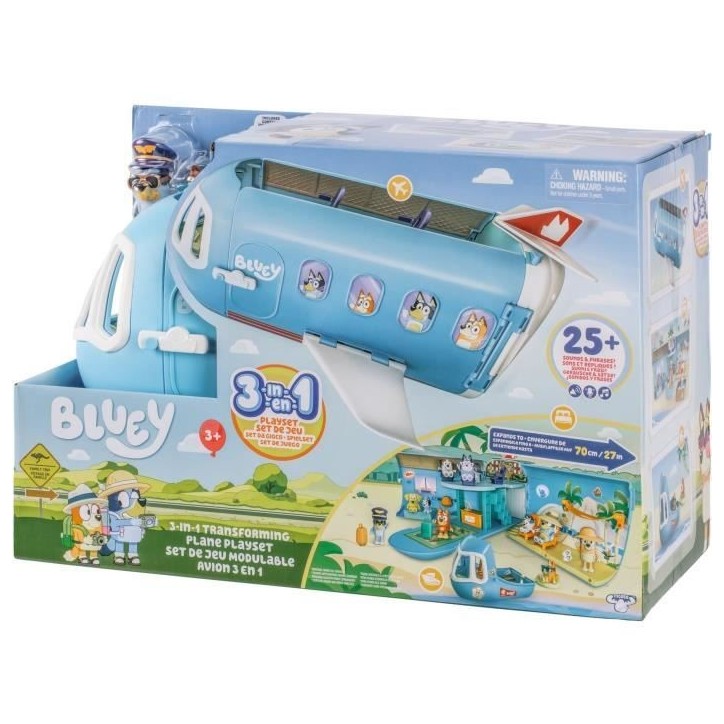 Avion de Bluey - BLUEY - Set de jeu transformable avec figurines et accessoires