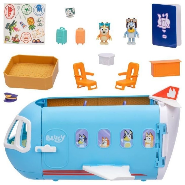 Avion de Bluey - BLUEY - Set de jeu transformable avec figurines et accessoires