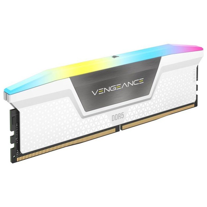 Mémoire RAM - CORSAIR - CMH32GX5M2B6000Z30W - 32 Go 2x 16 Go - VENGEANCE RGB DDR5 White Heatspreader - 6000MT/s - DIMM - CL 30