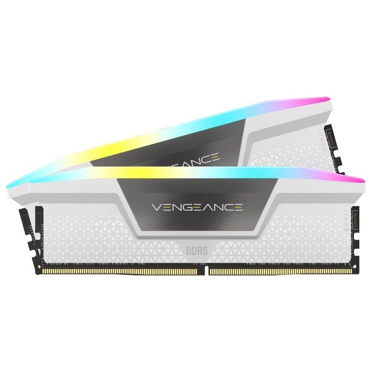 Mémoire RAM - CORSAIR - CMH32GX5M2B6000Z30W - 32 Go 2x 16 Go - VENGEANCE RGB DDR5 White Heatspreader - 6000MT/s - DIMM - CL 30