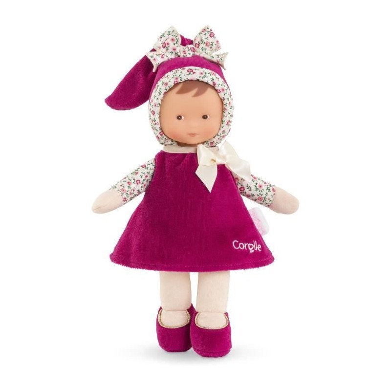 Doudou - COROLLE - Miss Rose Grenadine - 25 cm - senteur vanille - des