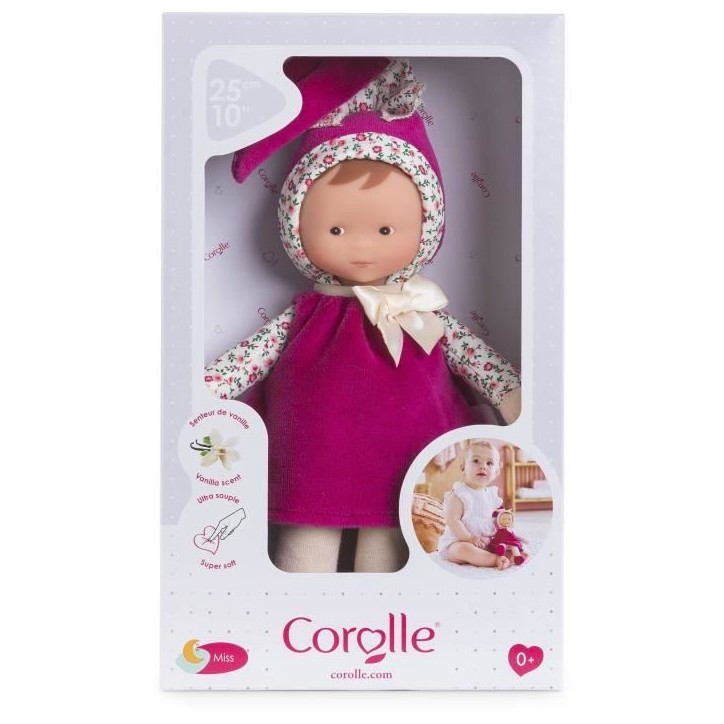 Doudou - COROLLE - Miss Rose Grenadine - 25 cm - senteur vanille - des la naissance Doudou - COROLLE - Miss Rose Grenadine - 25 cm - senteur vanille - des la naissance