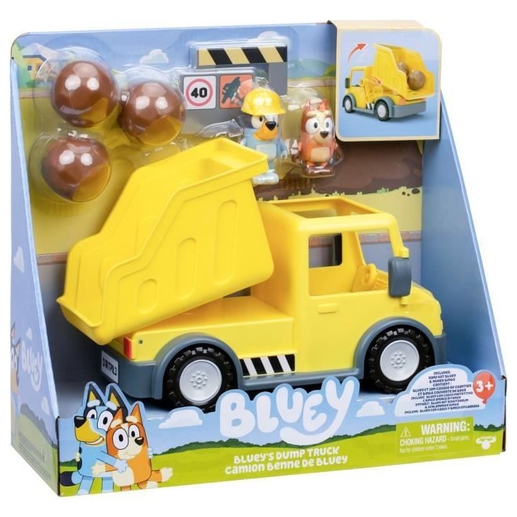 Camion benne - BLUEY - Bluey et Bingo - Figurines incluses - Accessoires personnalisables Camion benne - BLUEY - Bluey et Bingo - Figurines incluses - Accessoires personnalisables
