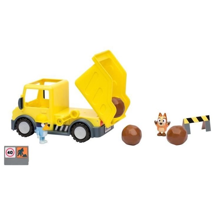 Camion benne - BLUEY - Bluey et Bingo - Figurines incluses - Accessoires personnalisables Camion benne - BLUEY - Bluey et Bingo - Figurines incluses - Accessoires personnalisables