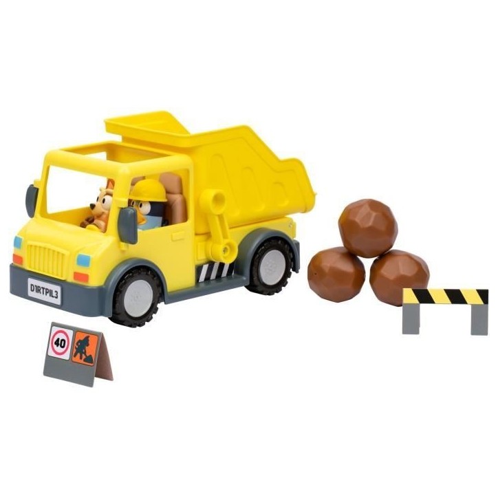 Camion benne - BLUEY - Bluey et Bingo - Figurines incluses - Accessoires personnalisables Camion benne - BLUEY - Bluey et Bingo - Figurines incluses - Accessoires personnalisables