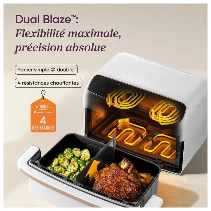 Friteuse sans huile COSORI - Air Fryer Dual Blaze Twinfry Compact - Capacité 8,6L - 2700 W - Blanc Friteuse sans huile COSORI - Air Fryer Dual Blaze Twinfry Compact - Capacité 8,6L - 2700 W - Blanc