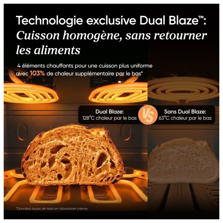 Friteuse sans huile COSORI - Air Fryer Dual Blaze Twinfry Compact - Capacité 8,6L - 2700 W - Blanc Friteuse sans huile COSORI - Air Fryer Dual Blaze Twinfry Compact - Capacité 8,6L - 2700 W - Blanc