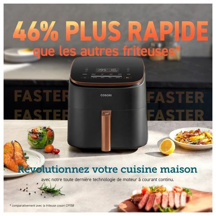 Friteuse sans huile COSORI - Turbo Blaze Chef Edition - Capacité 6L - 6 programmes - 1725W - Noir