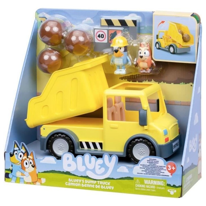 Camion benne - BLUEY - Bluey et Bingo - Figurines incluses - Accessoires personnalisables Camion benne - BLUEY - Bluey et Bingo - Figurines incluses - Accessoires personnalisables