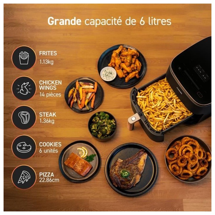 Friteuse sans huile COSORI - Turbo Blaze Chef Edition - Capacité 6L - 6 programmes - 1725W - Noir
