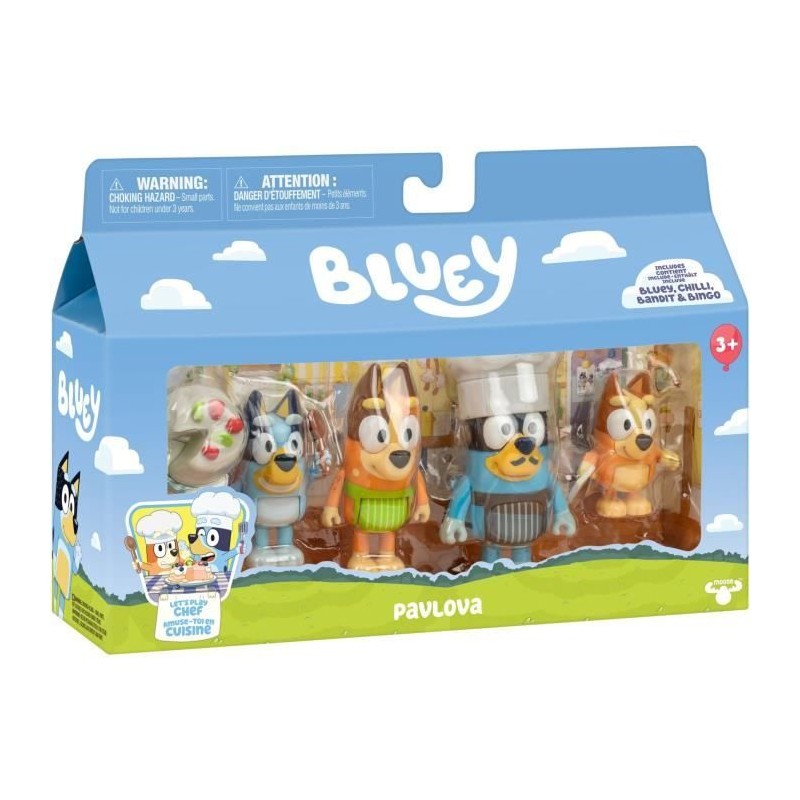 Pack de 4 figurines - BLUEY - La famille en cuisine