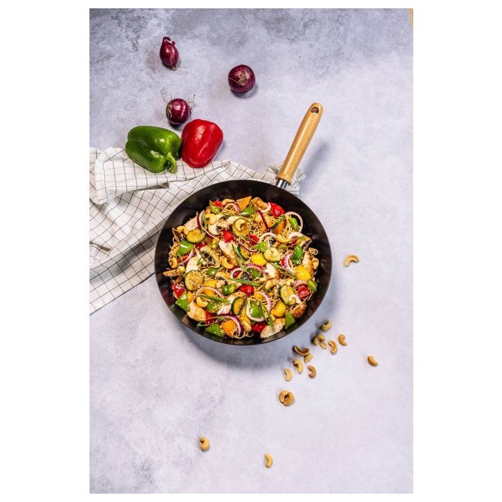 Wok - COSY & TRENDY - Fusion 30 cm - Acier carbone - Tous feux - Base plate