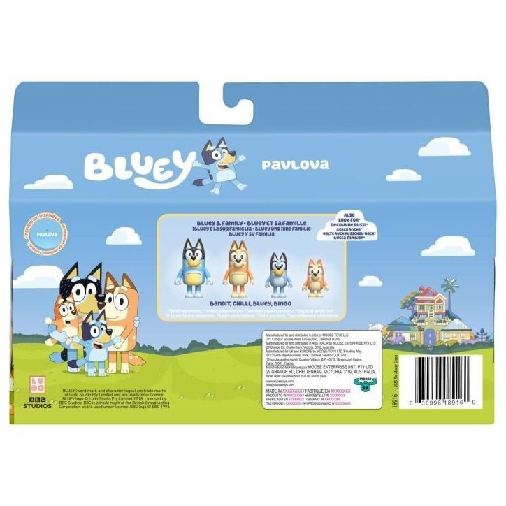 Pack de 4 figurines - BLUEY - La famille en cuisine Pack de 4 figurines - BLUEY - La famille en cuisine