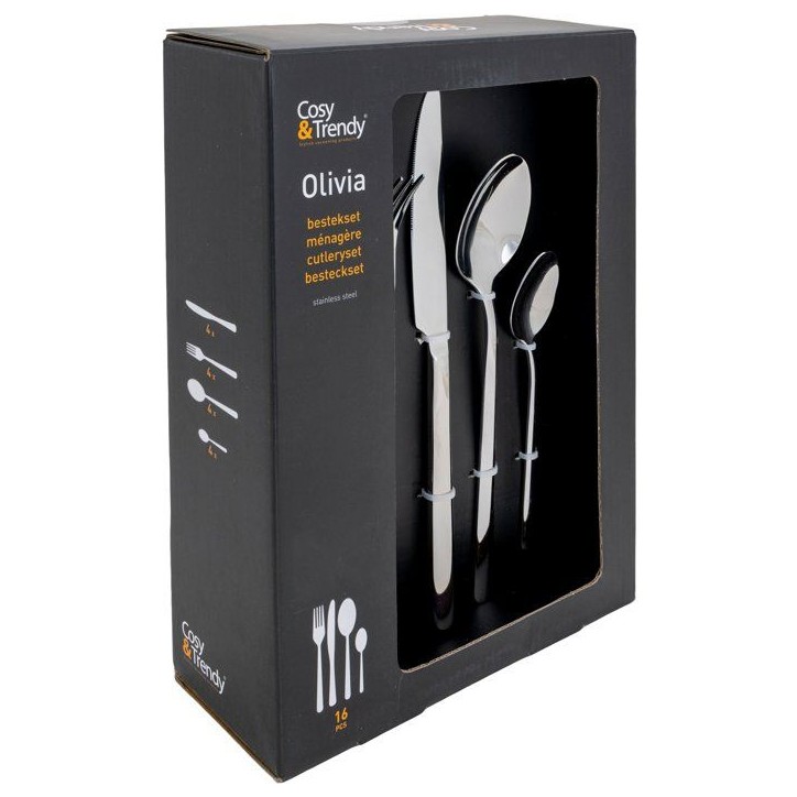 Couverts - COSY & TRENDY - Olivia 16 pcs - Miroir - Inox - Classique