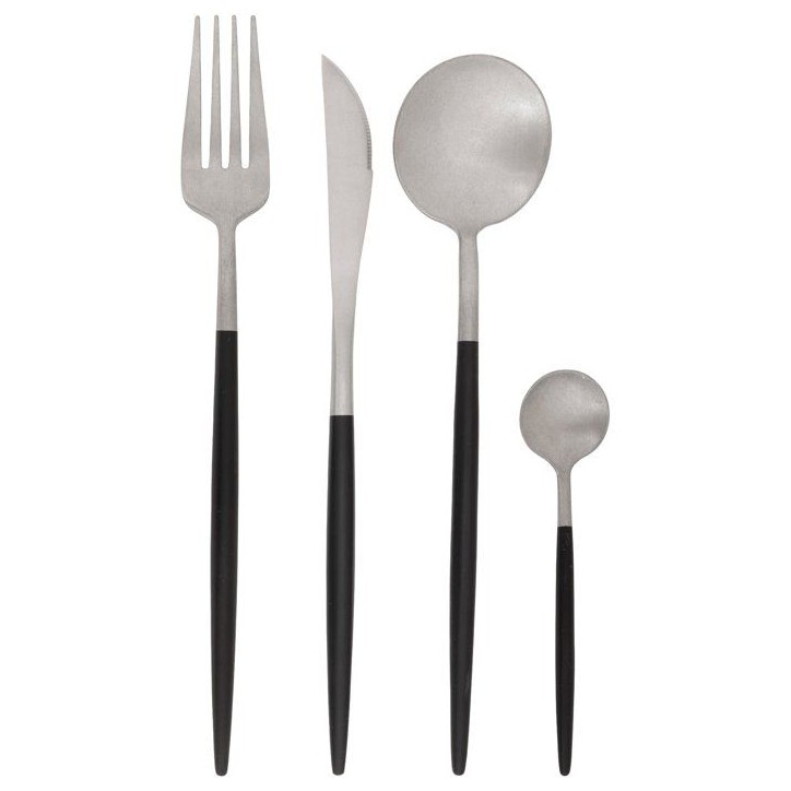 Couverts - COSY & TRENDY - Julia 16 pcs - Noir - Inox 18/0 - Moderne