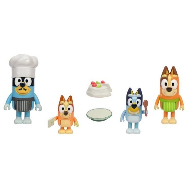 Pack de 4 figurines - BLUEY - La famille en cuisine Pack de 4 figurines - BLUEY - La famille en cuisine