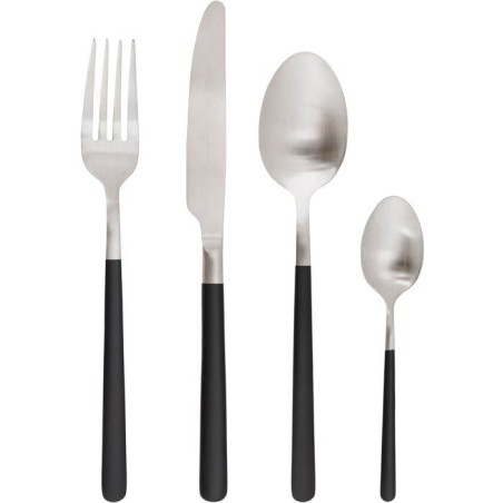 Couverts - COSY & TRENDY - Olivia 16 pcs - Noir brossé - Inox - Tendance