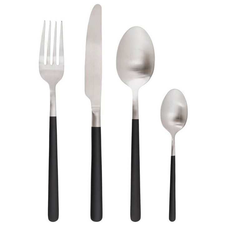 Couverts - COSY & TRENDY - Olivia 16 pcs - Noir brossé - Inox - Tendance
