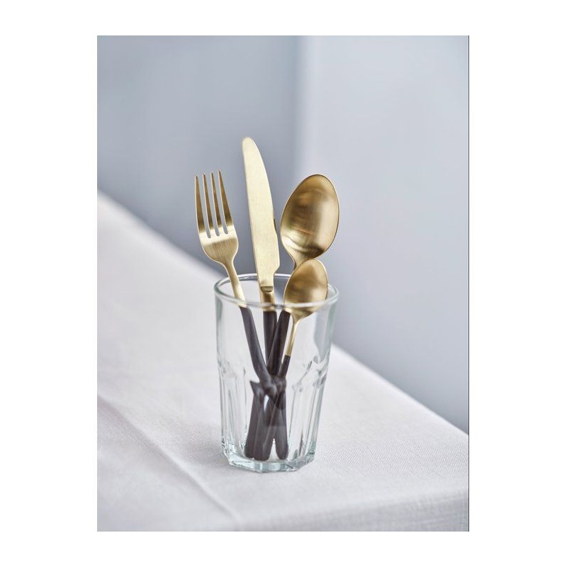 Couverts - COSY & TRENDY - Olivia 16 pcs - Champagne/Noir - Design él
