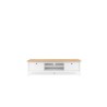 Meuble TV 2 tiroirs - Décor chene artisan et blanc - L 160 x P 45 x H