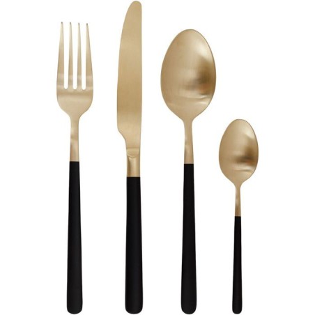 Couverts - COSY & TRENDY - Olivia 16 pcs - Champagne/Noir - Design élégant