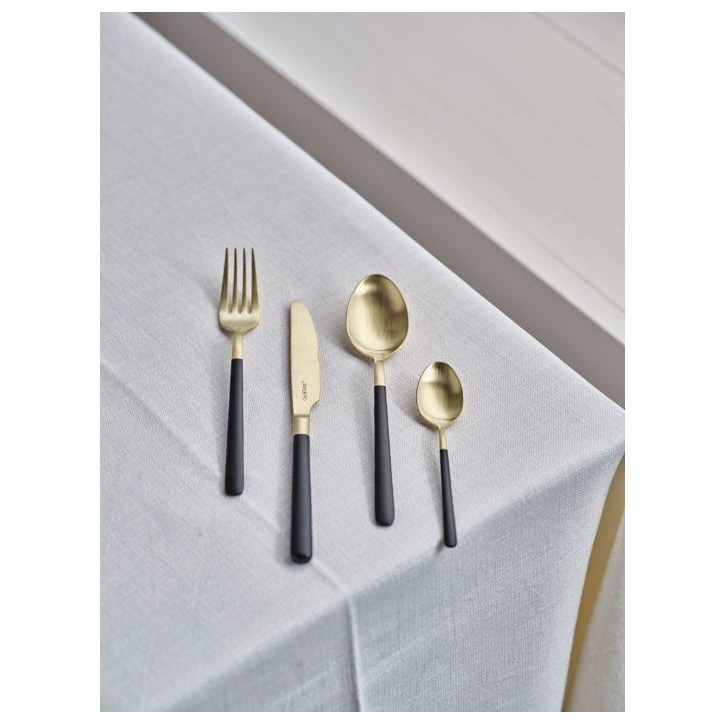 Couverts - COSY & TRENDY - Olivia 16 pcs - Champagne/Noir - Design élégant