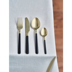 Couverts - COSY & TRENDY - Olivia 16 pcs - Champagne/Noir - Design él