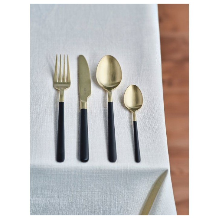 Couverts - COSY & TRENDY - Olivia 16 pcs - Champagne/Noir - Design élégant