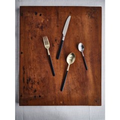 Couverts - COSY & TRENDY - Olivia 16 pcs - Champagne/Noir - Design él