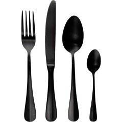 Couverts - COSY & TRENDY - Eva 24 pcs - Noir mat - Inox - Moderne