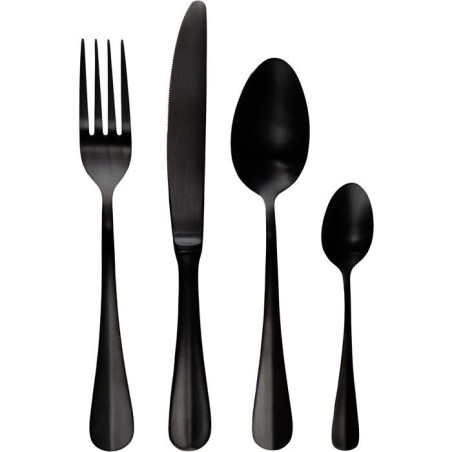 Couverts - COSY & TRENDY - Eva 24 pcs - Noir mat - Inox - Moderne