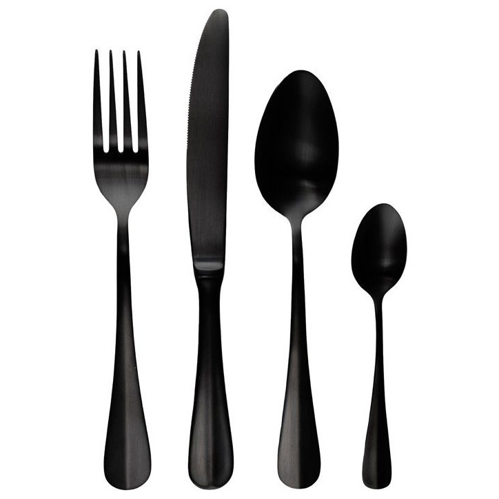 Couverts - COSY & TRENDY - Eva 24 pcs - Noir mat - Inox - Moderne