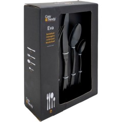 Couverts - COSY & TRENDY - Eva 24 pcs - Noir mat - Inox - Moderne