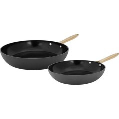 Poeles - COSY & TRENDY - Elegance Set 2 - 24+28 cm - Noir - Aluminium recyclé - Tous feux